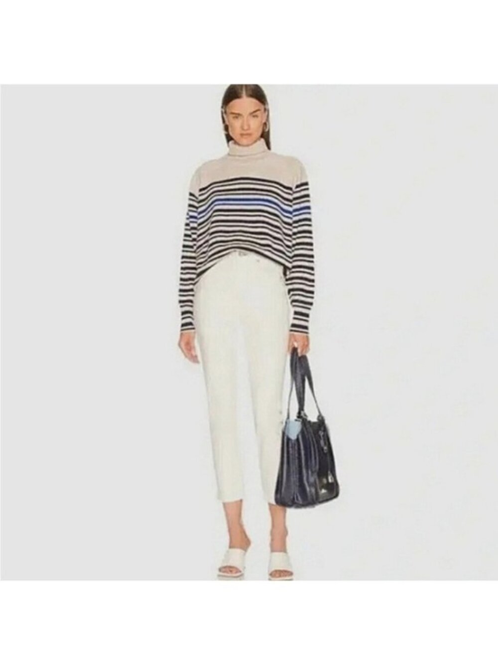 Rag & Bone Denim Nina High Rise Ankle Cigarette Jeans in Ecru White 24